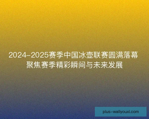 2024-2025赛季中国冰壶联赛圆满落幕 聚焦赛季精彩瞬间与未来发展 2024-2025赛季中国冰壶联赛圆满落幕 聚焦赛季精彩瞬间与未来发展